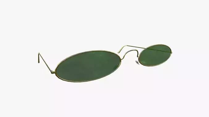 Sunglass F03 Golden Green - Character Design Fashion Low-poly 3D model