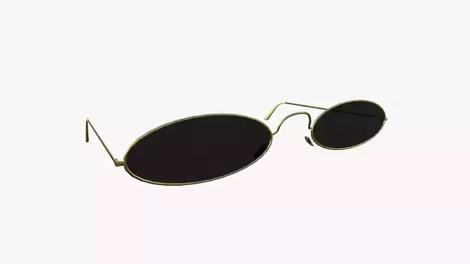 Sunglass F04 Golden Black - Character Design Fashion Low-poly 3D model