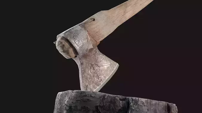 Old Viking Axe Low-poly 3D model