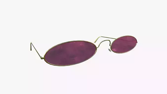Sunglass F05 Golden Pink - Character Design Fashion Low-poly 3D model