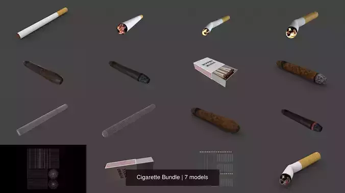 Cigarette Bundle 3D Model Collection