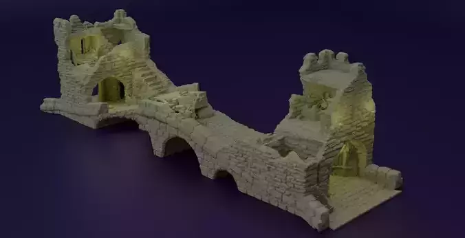 Abandoned Old Bridge Tabletop Terrain 28 MM