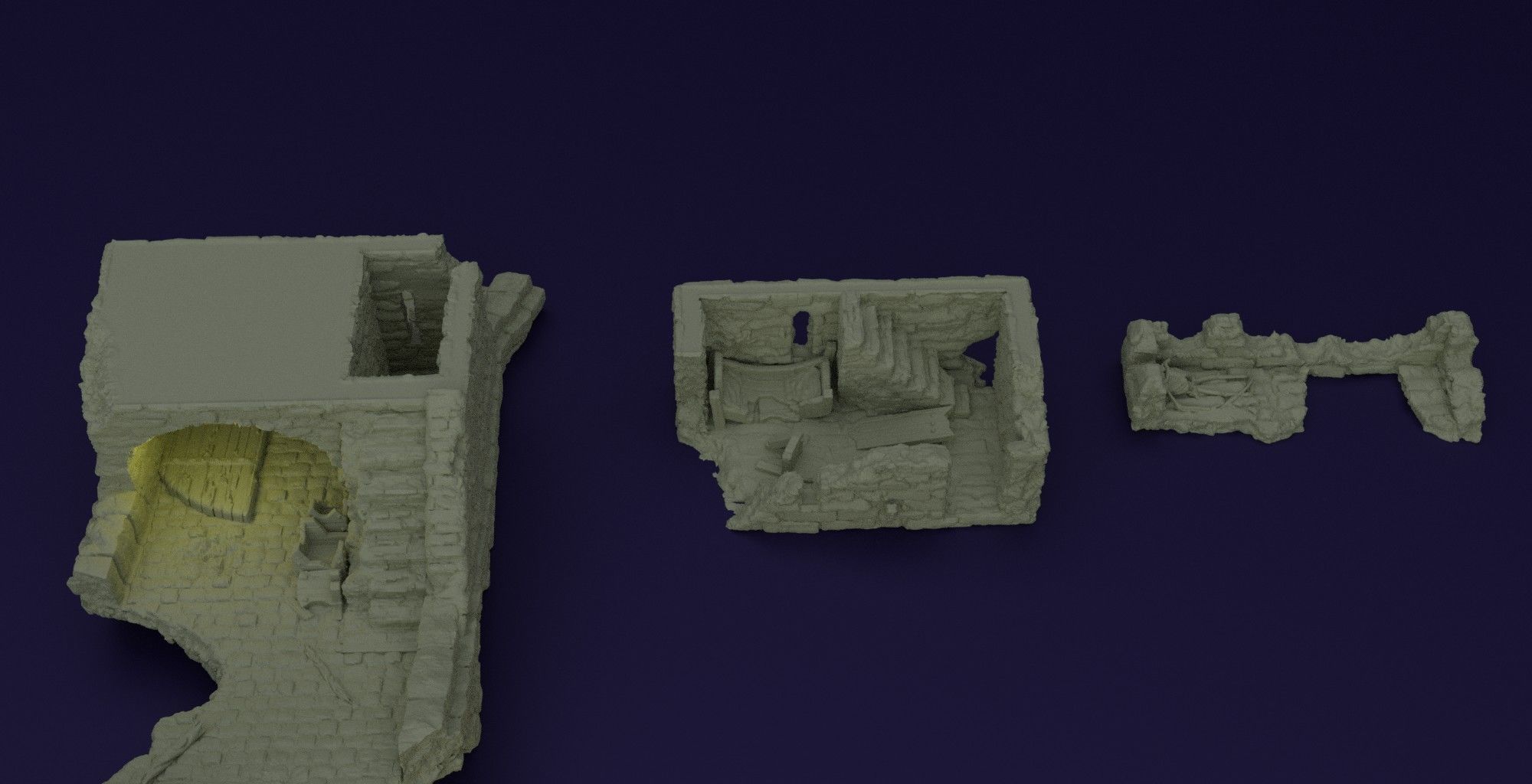 Abandoned Old Bridge Tabletop Terrain 28 MM 3D print model_4