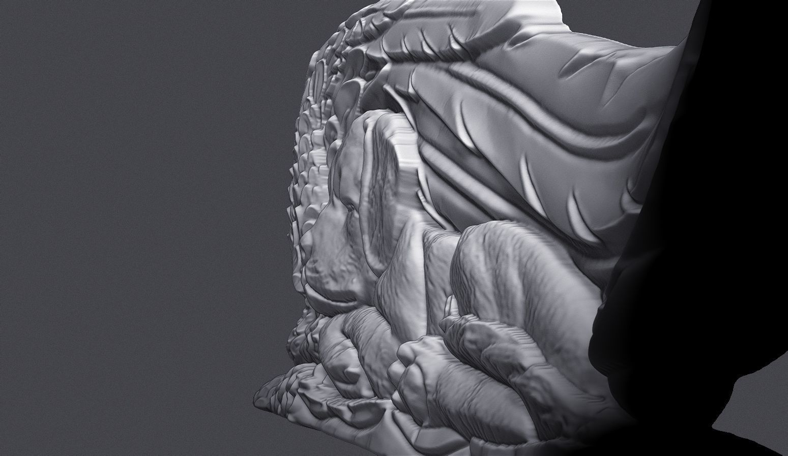 Sleeping Doggie Angel Bas Relief 3D print model_5
