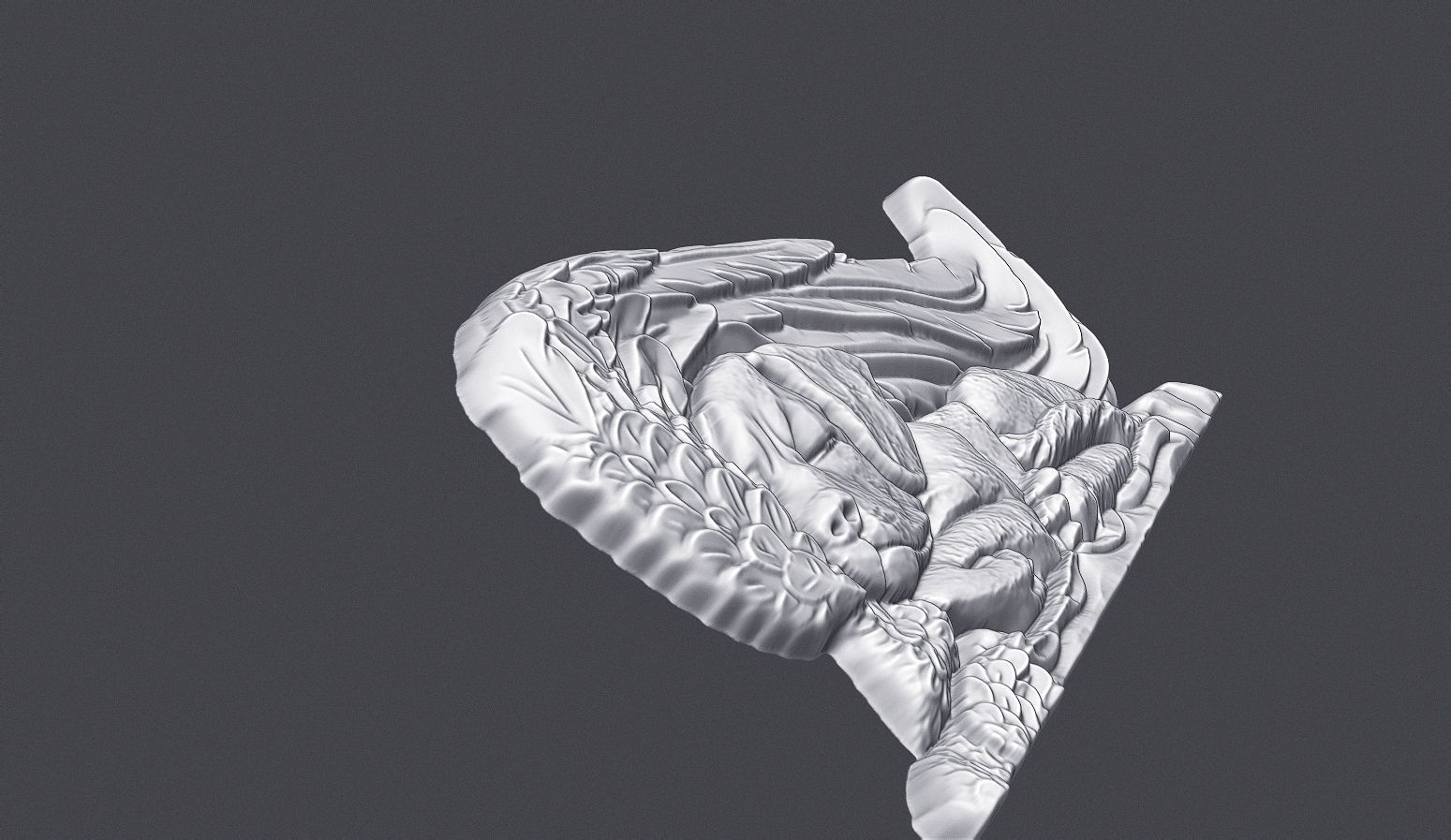 Sleeping Doggie Angel Bas Relief 3D print model_8