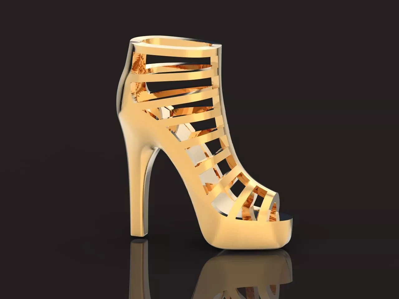 fashionable pendant womens shoes half boots 480 3D print model