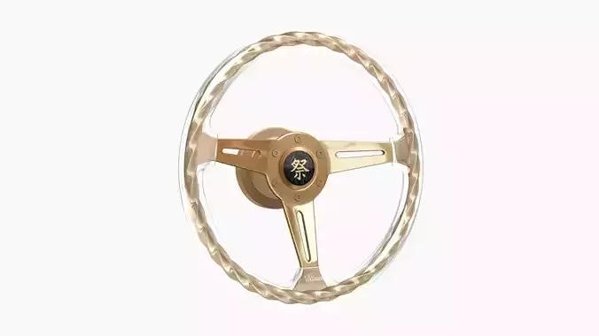 Hitman Twist Gold steering wheel Low-poly 3D model