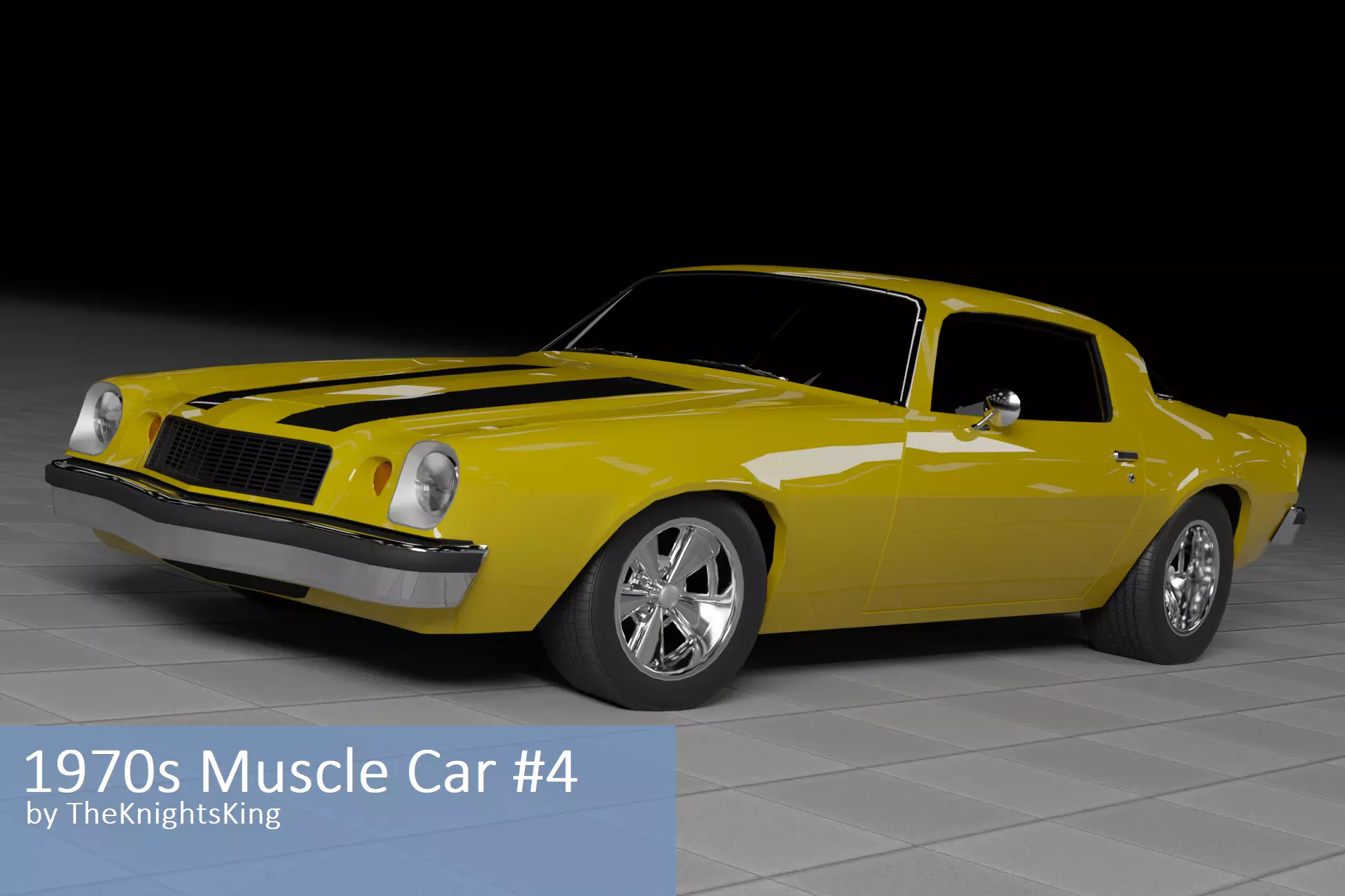 1970s Muscle Car 4 Low-poly 3D model