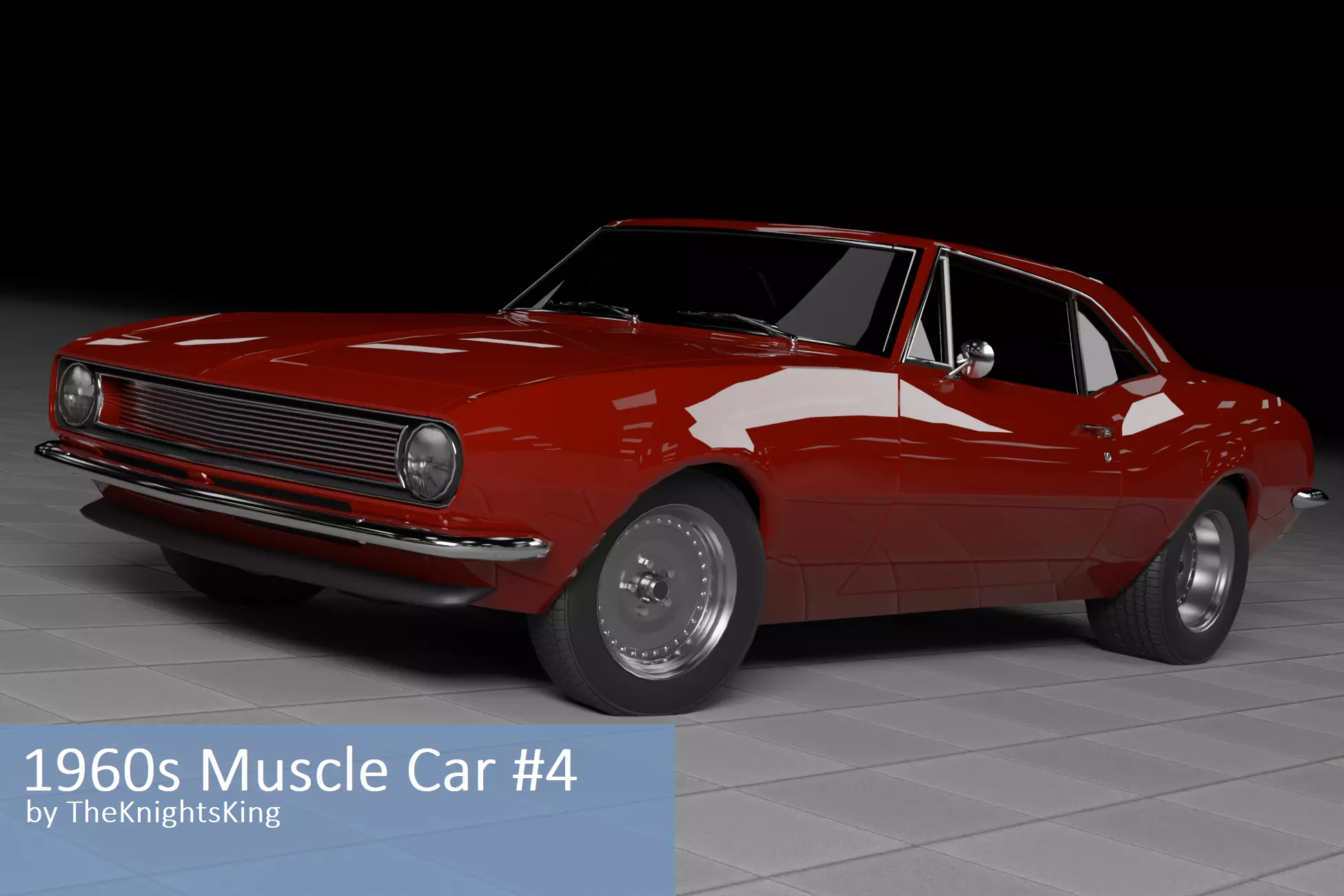1960s Muscle Car 4 Low-poly 3D model