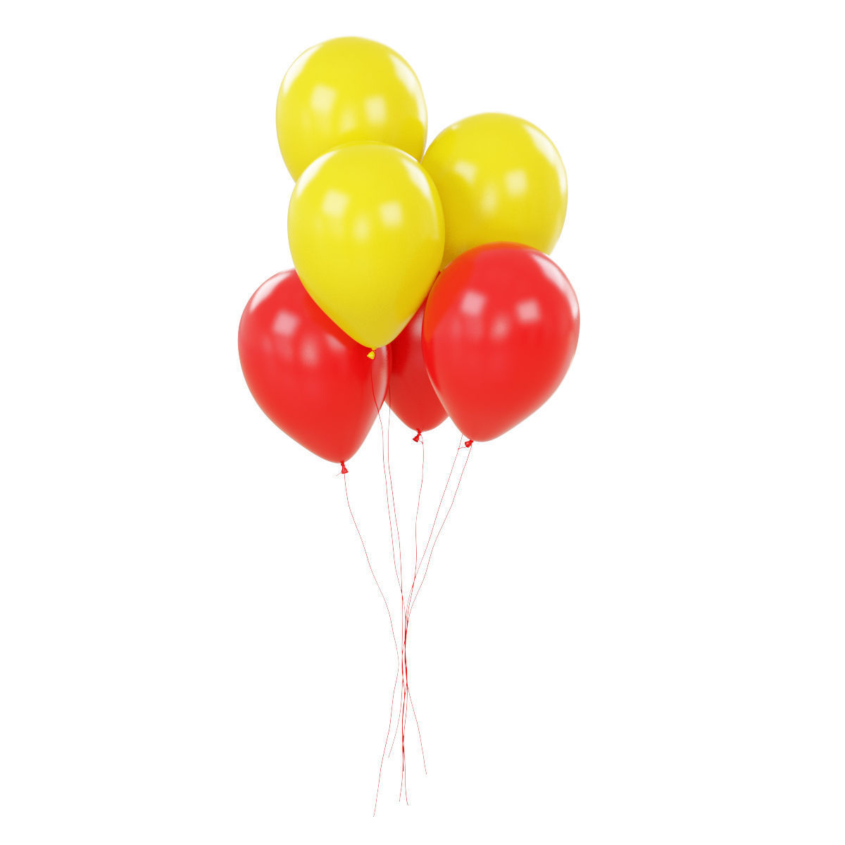 Festive colorful balloons 3D model_3