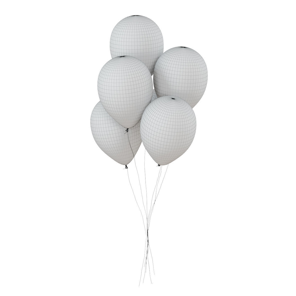 Festive colorful balloons 3D model_6