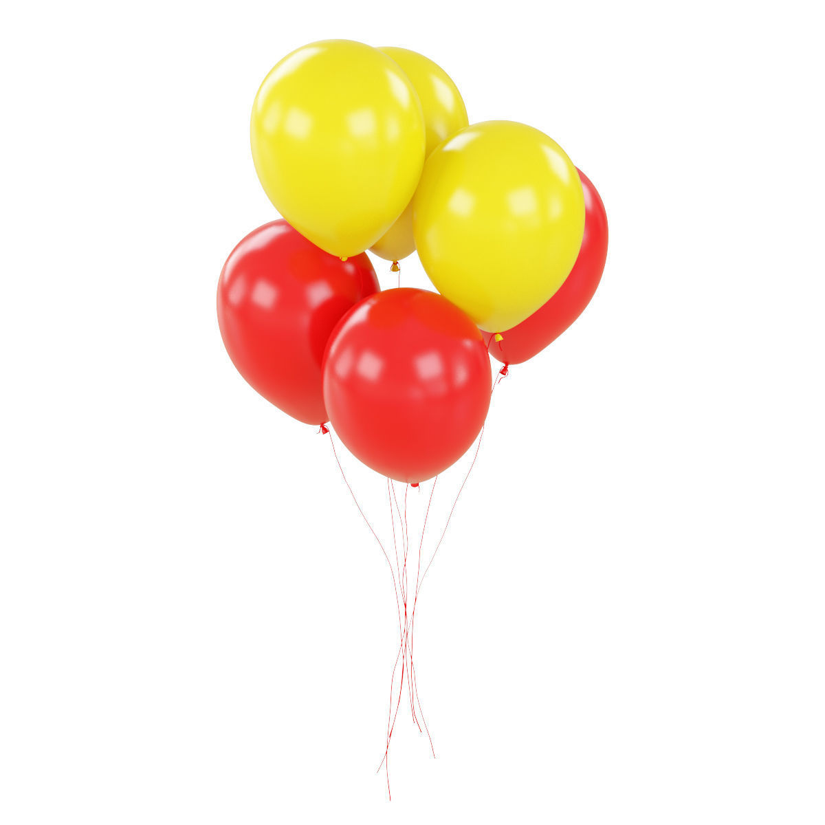 Festive colorful balloons 3D model_4