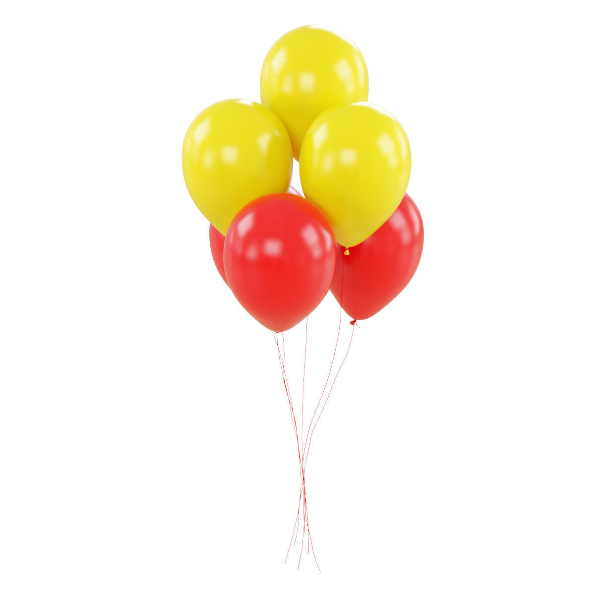 Festive colorful balloons 3D model_2