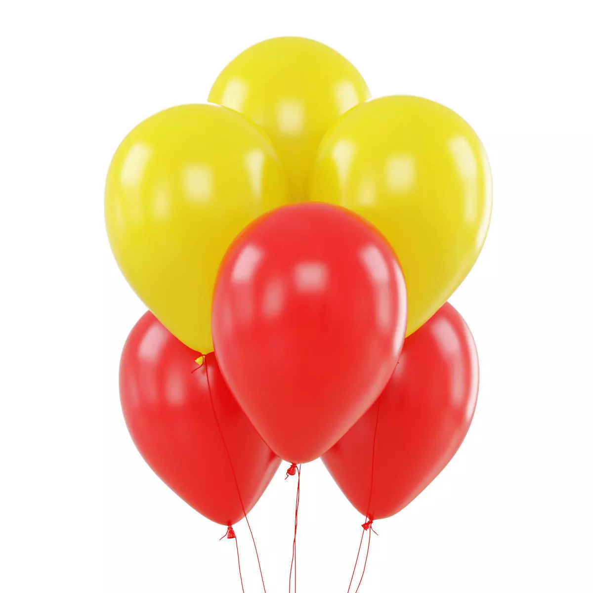 Festive colorful balloons 3D model_0