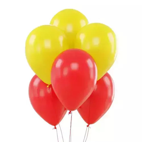 Festive colorful balloons 3D model