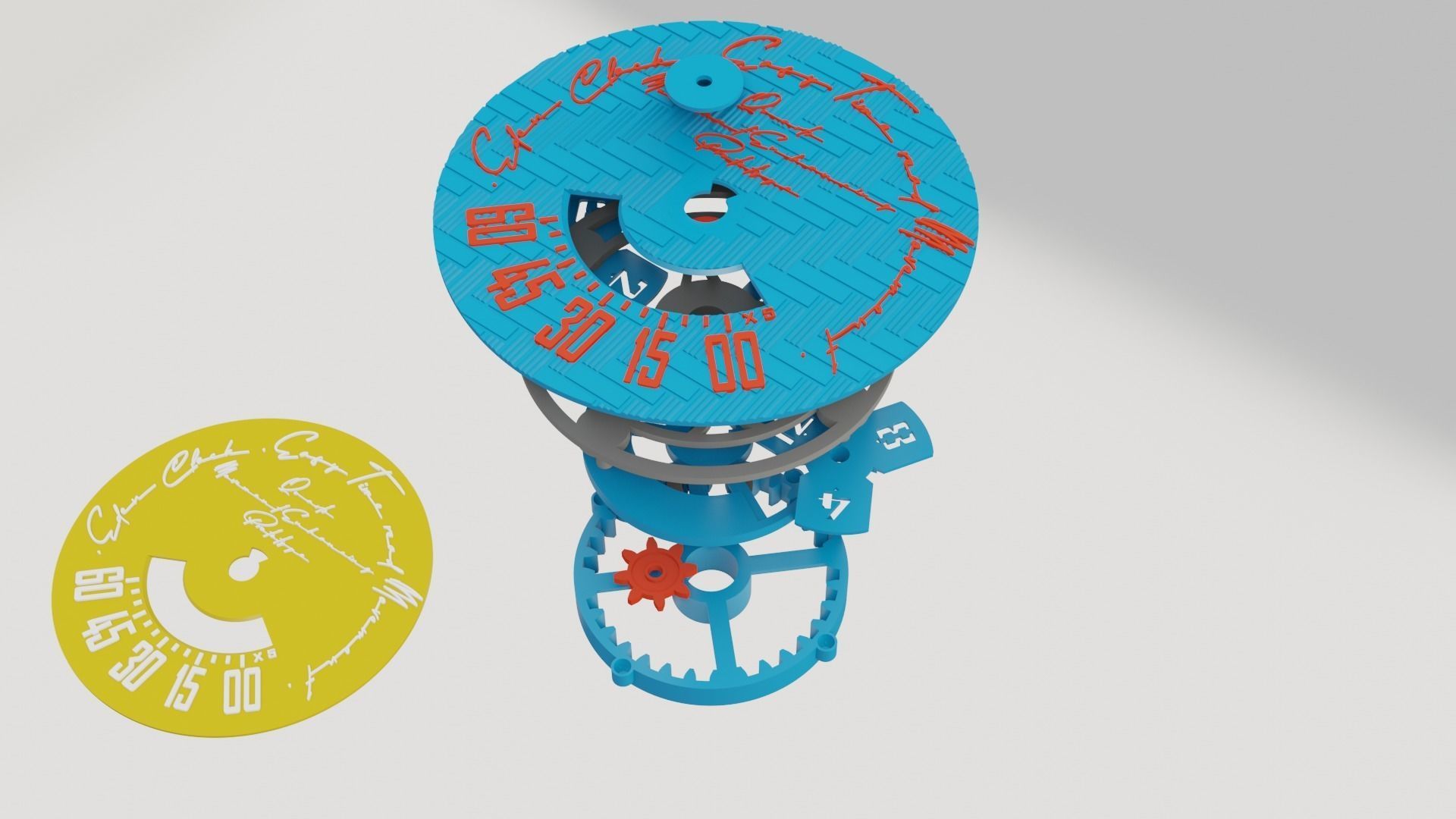 3D Printable CLOCK Movement Mechanism For Quartz Movement 3D print model_20