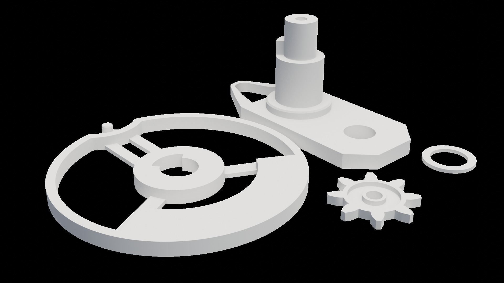3D Printable CLOCK Movement Mechanism For Quartz Movement 3D print model_3