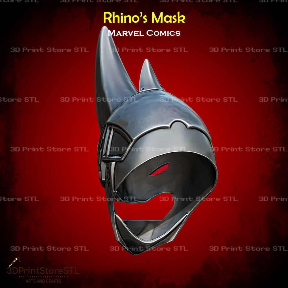 Rhino Mask Cosplay Marvel Comics - STL File 3D print model_6