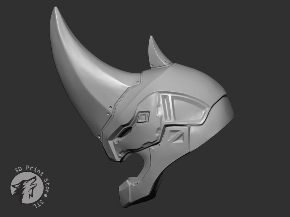 Rhino Mask Cosplay Marvel Comics - STL File 3D print model_5