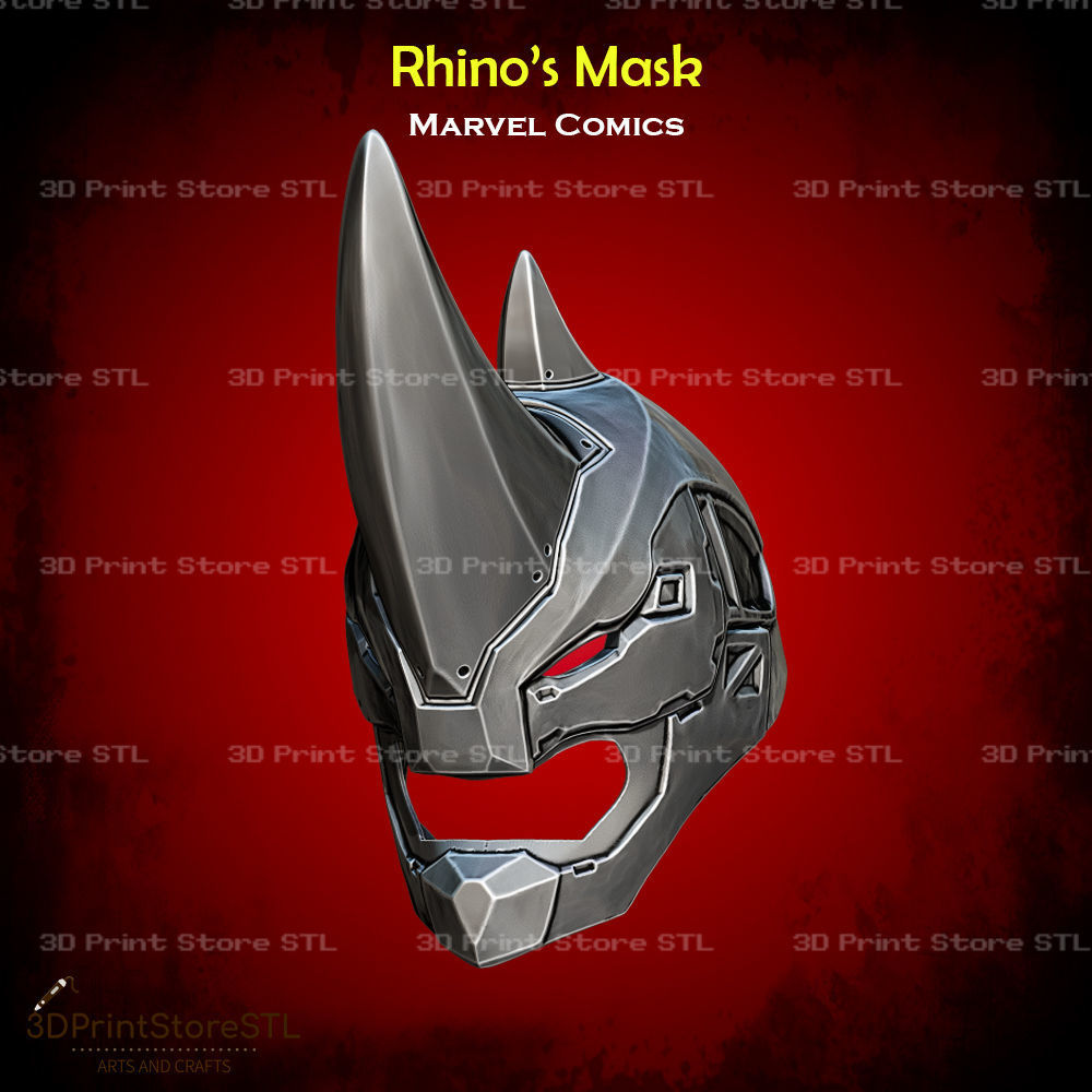 Rhino Mask Cosplay Marvel Comics - STL File 3D print model_2
