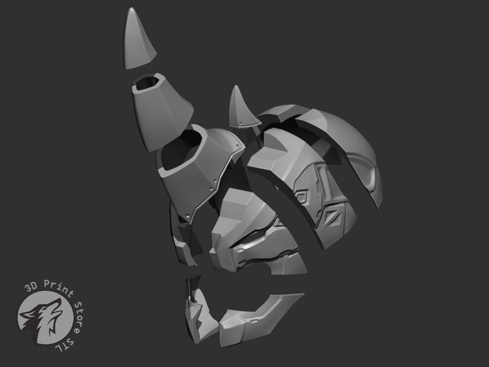 Rhino Mask Cosplay Marvel Comics - STL File 3D print model_7