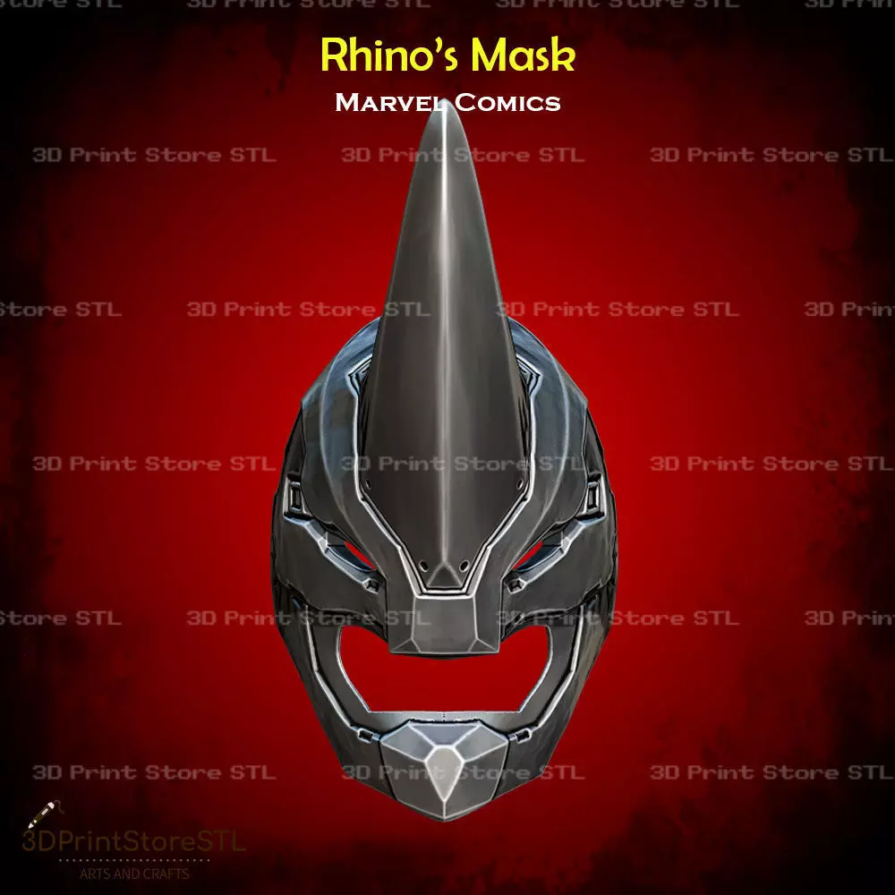 Rhino Mask Cosplay Marvel Comics - STL File 3D print model_0