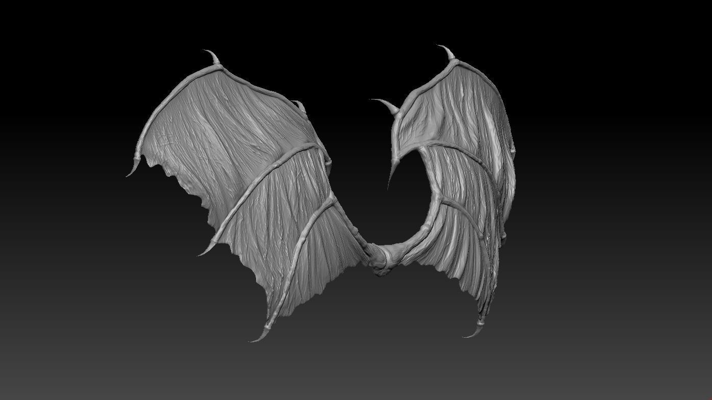 High-poly mode Demon Wings 3D model_6