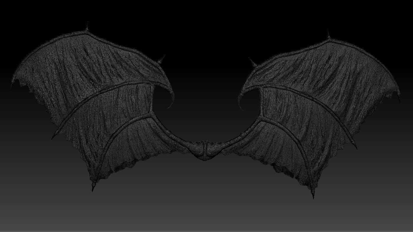 High-poly mode Demon Wings 3D model_9