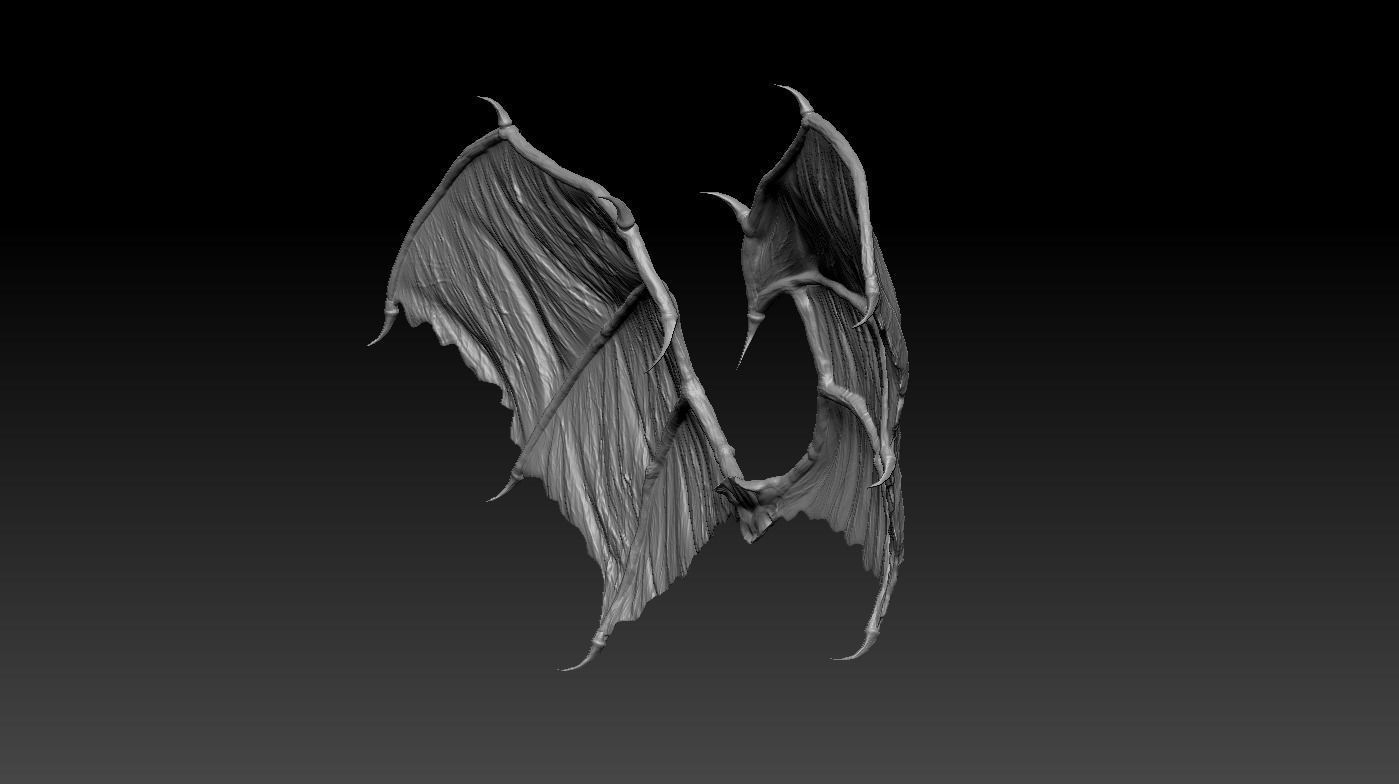 High-poly mode Demon Wings 3D model_4