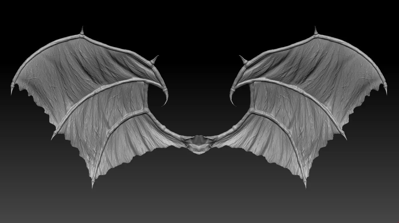 High-poly mode Demon Wings 3D model_0
