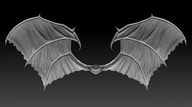 High-poly mode Demon Wings