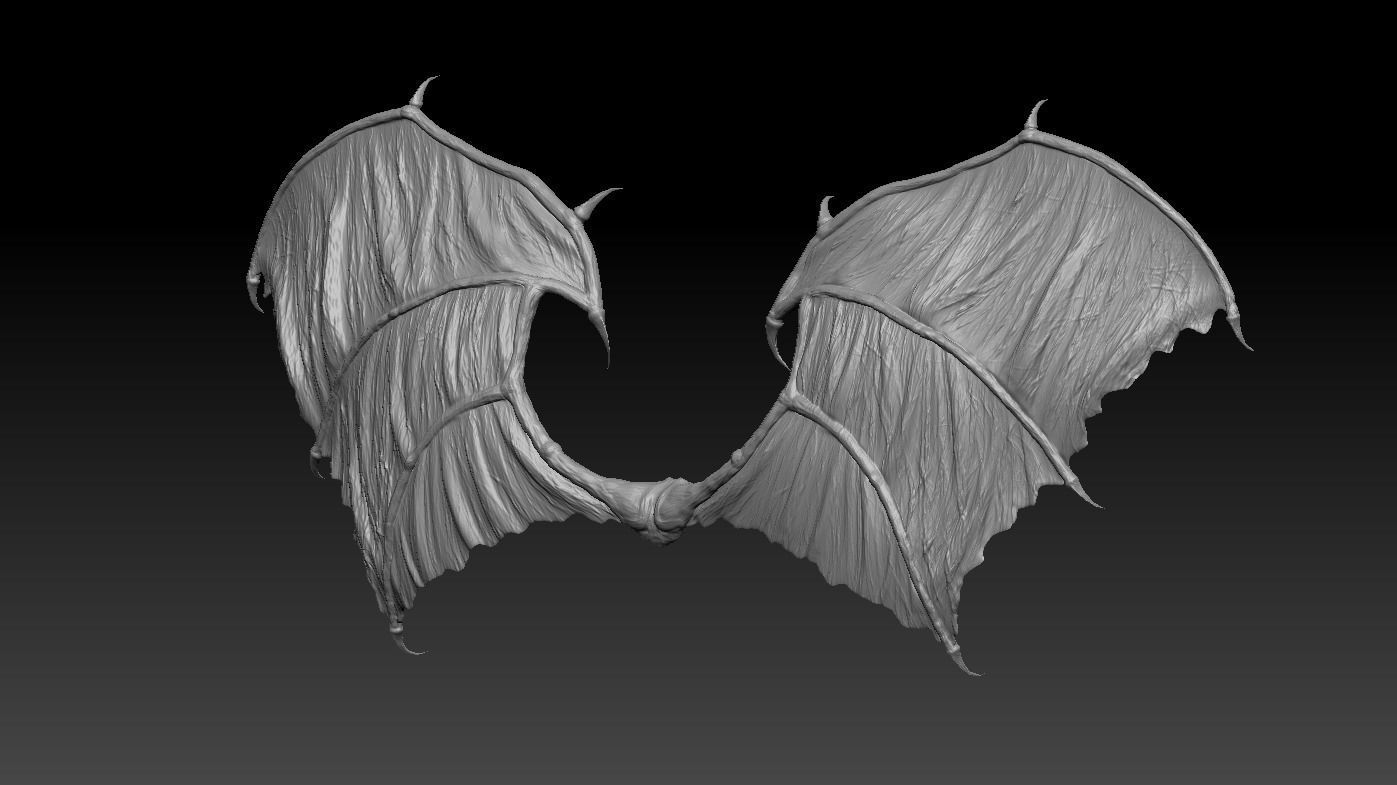 High-poly mode Demon Wings 3D model_8