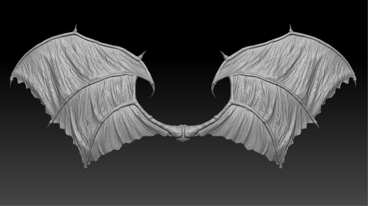 High-poly mode Demon Wings 3D model_7
