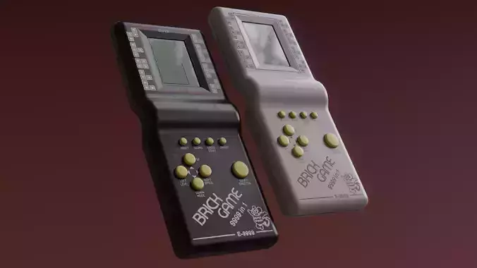 Handheld Tetris Brick Game Low-poly 3D model