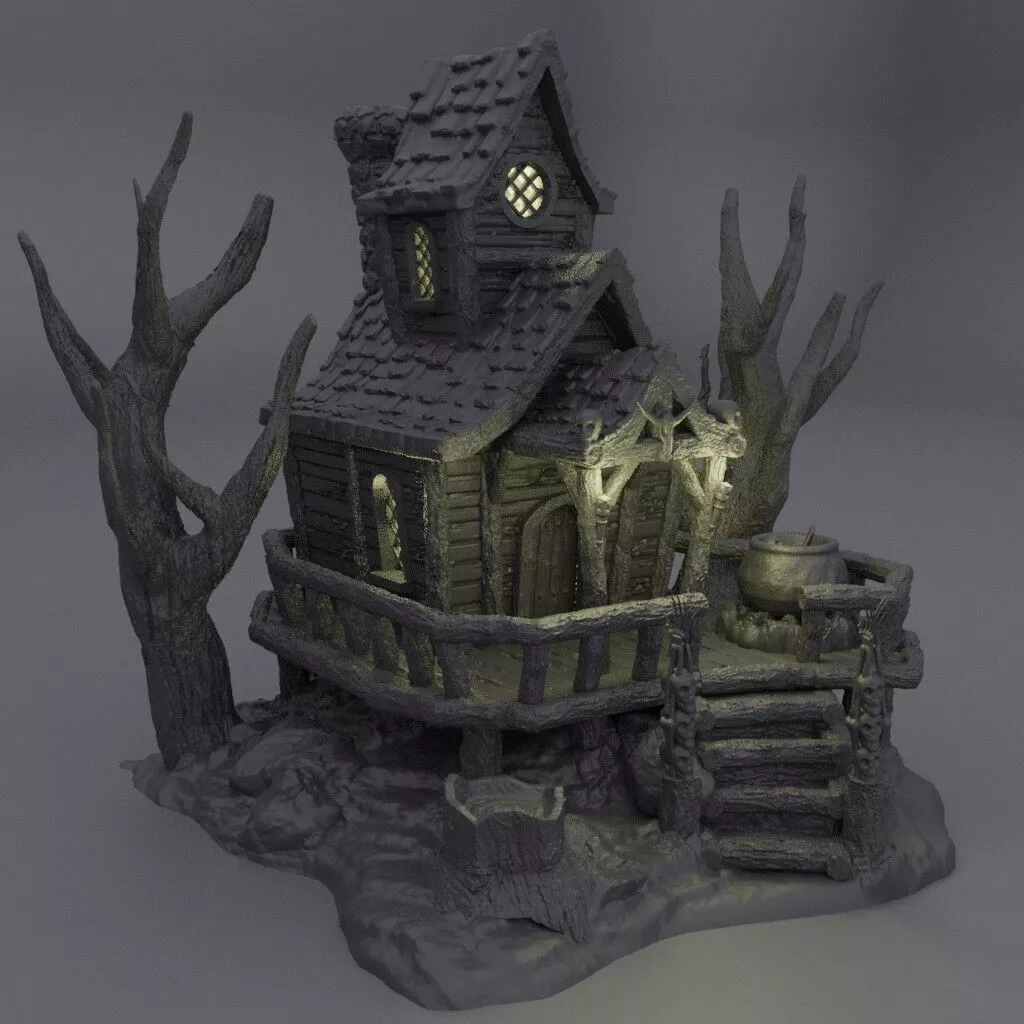 Witch Hut Tabletop Terrain 28 MM 3D print model