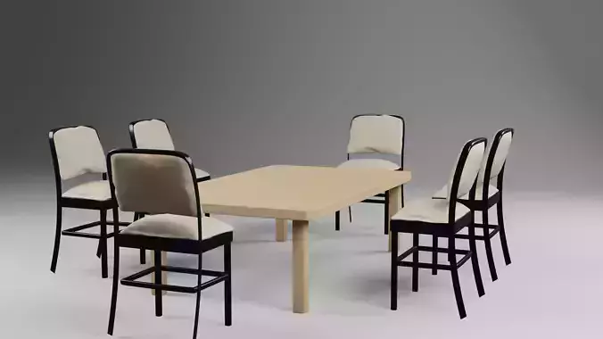 Furniture - Chair and table Free 3D model