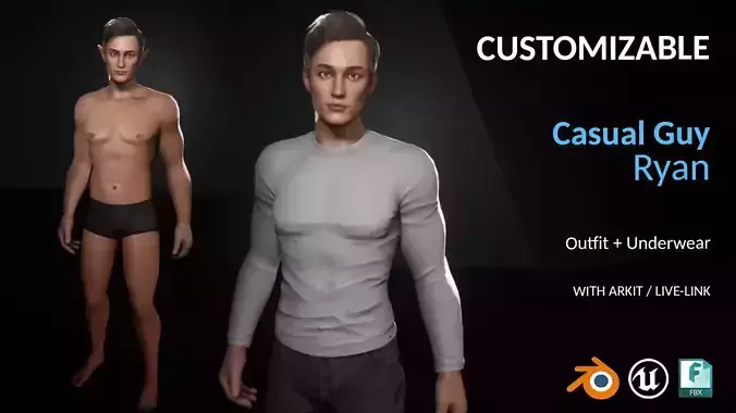 GAME CHARACTER - Modern Guy Ryan - M1 3D model
