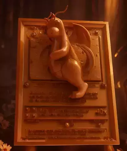 Dragonite 3D 4D Card Custom 3D Printing File Pokemon New Card