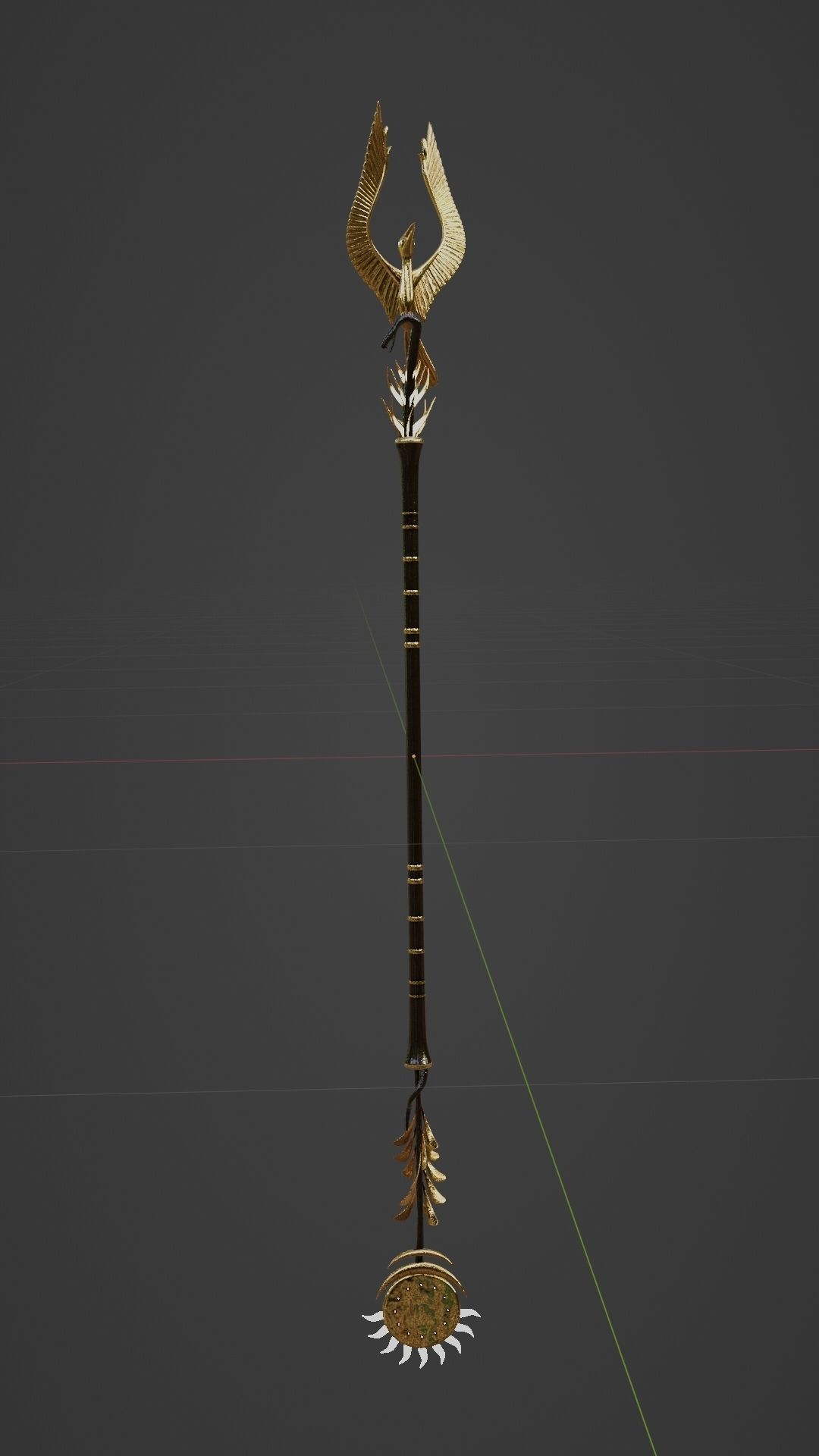 Immortal Phoenix Staff Weapon Low-poly 3D model_5