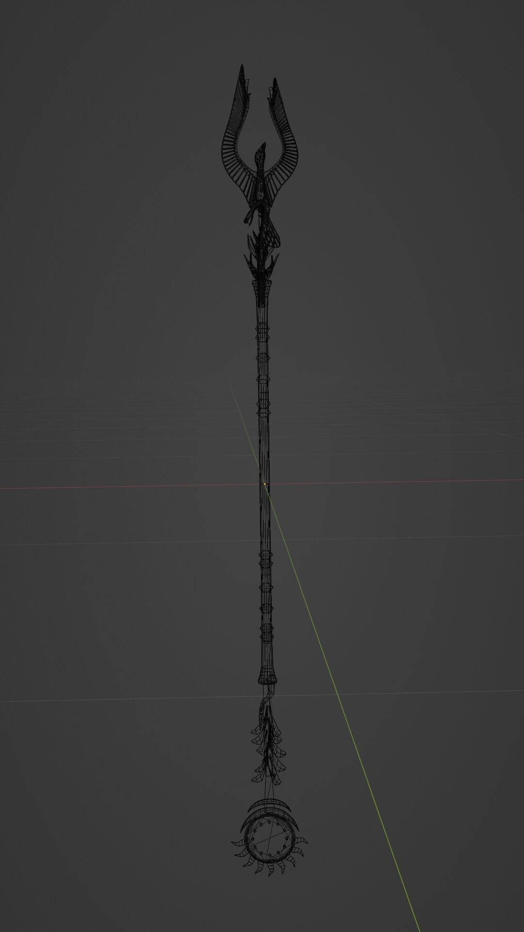 Immortal Phoenix Staff Weapon Low-poly 3D model_4