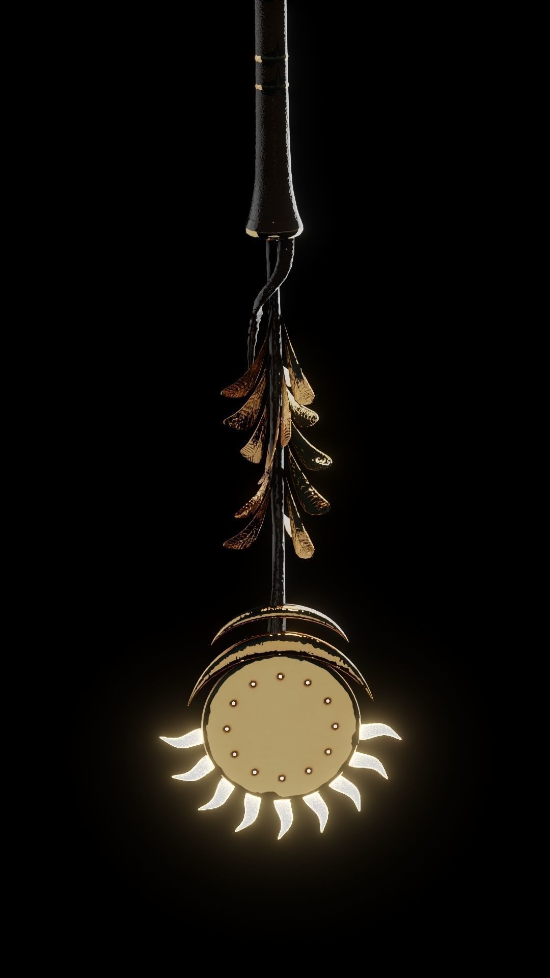 Immortal Phoenix Staff Weapon Low-poly 3D model_3