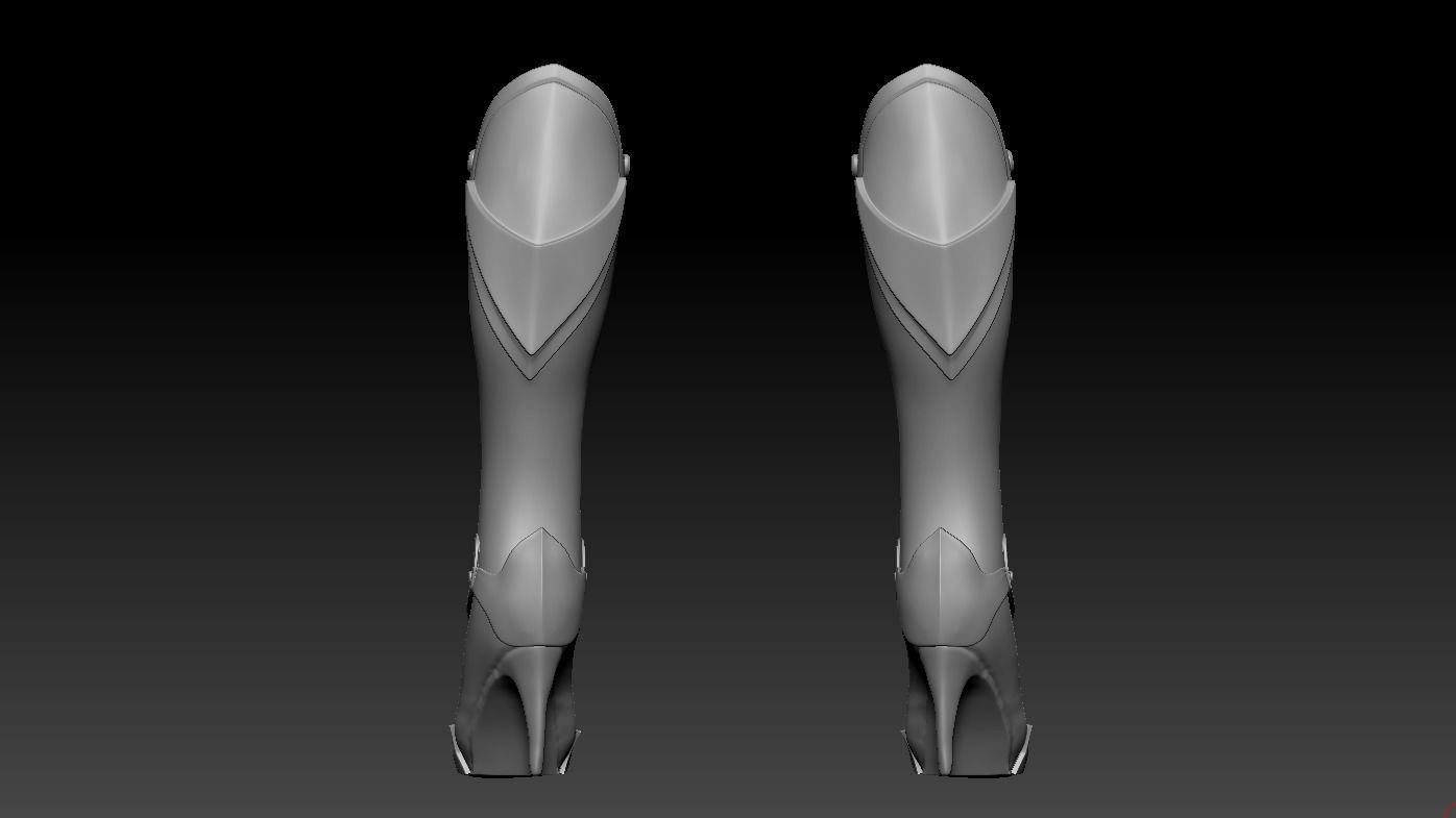 High-poly model boot armor 3D model_4