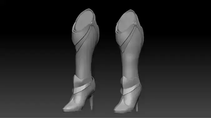 High-poly model boot armor