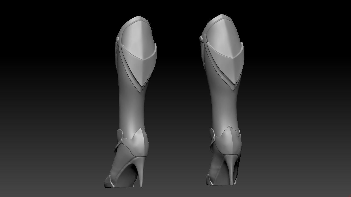 High-poly model boot armor 3D model_3