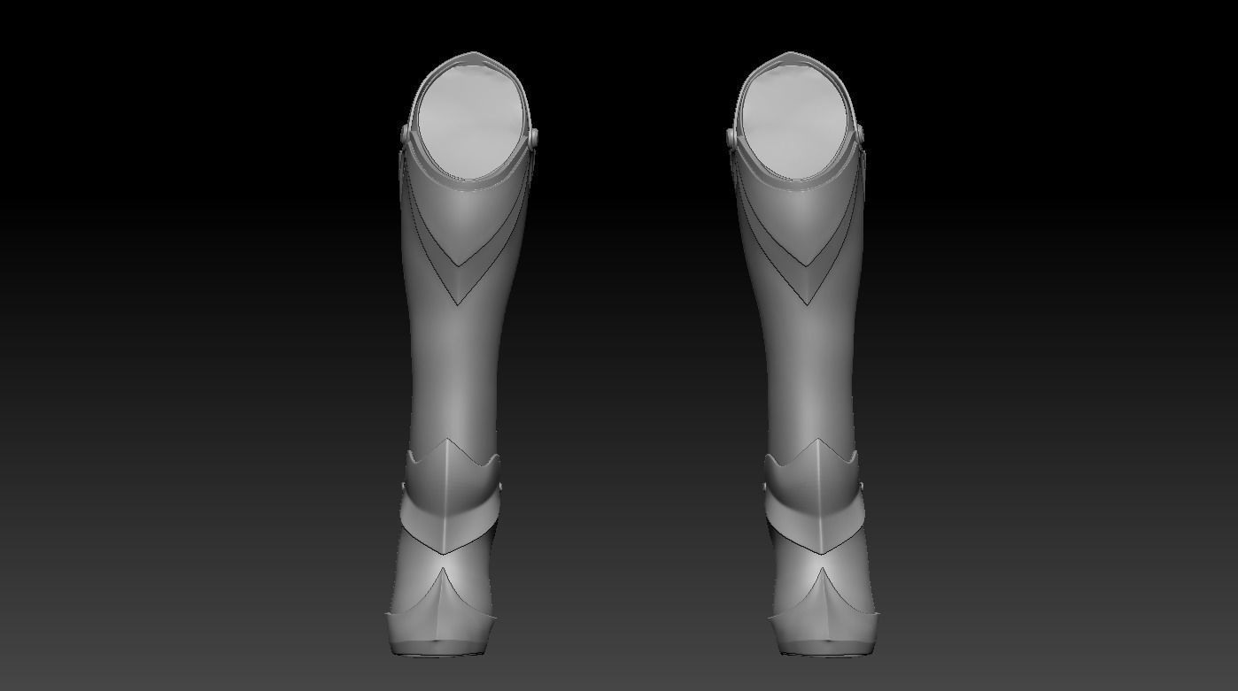 High-poly model boot armor 3D model_1