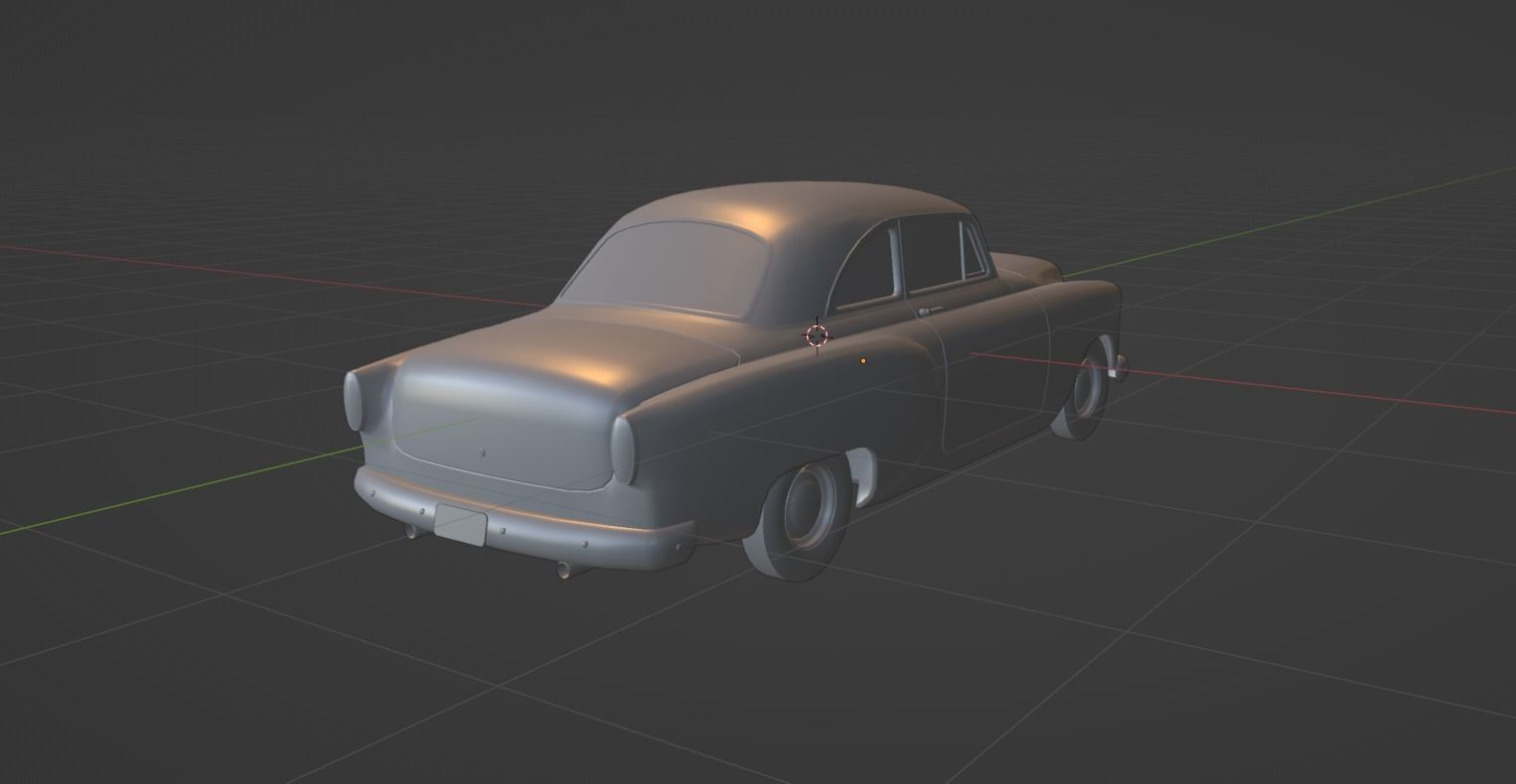 1950s Classic Car 2 Low-poly 3D model_3