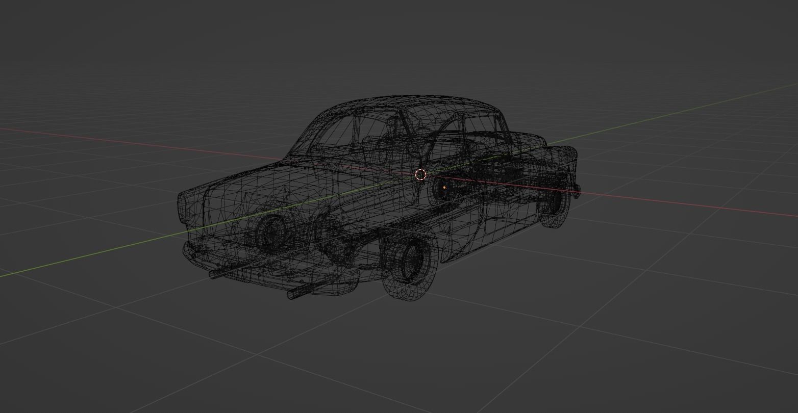 1950s Classic Car 2 Low-poly 3D model_5