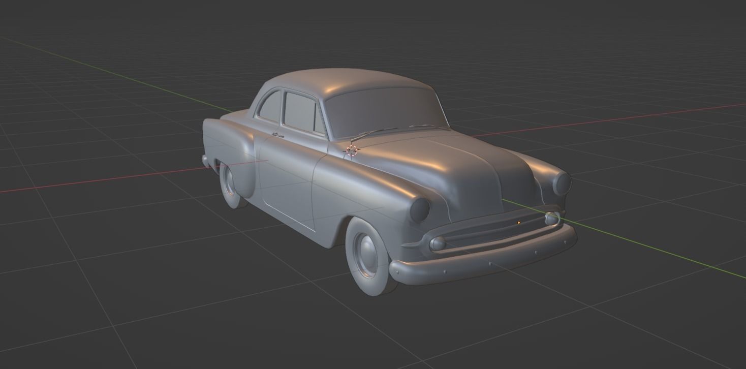 1950s Classic Car 2 Low-poly 3D model_2