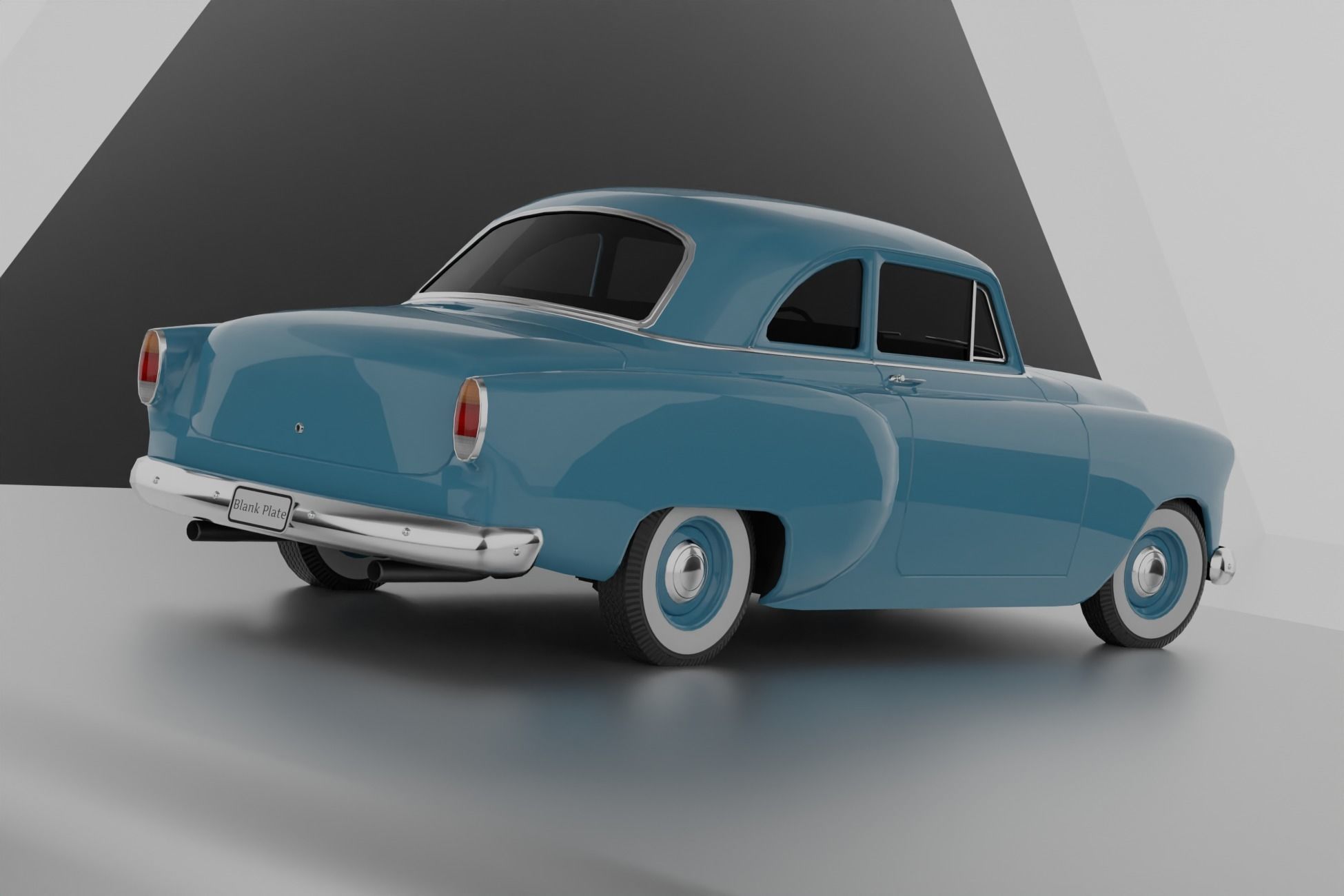 1950s Classic Car 2 Low-poly 3D model_1