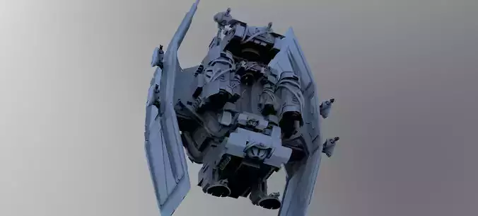 Sci-Fi Shuttle launcher 4  3D model